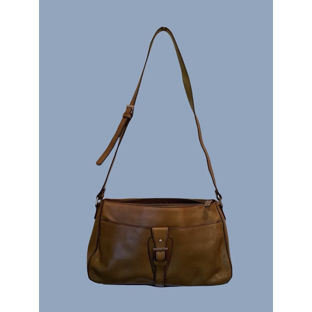Etienne Aigner Olive Green Leather Shoulder Handbag Crossbody Purse Lightweight
